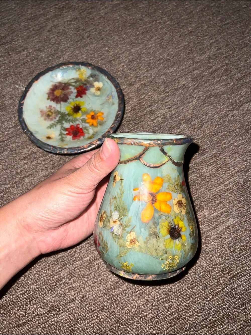 Floral Toothbrush and Soap Holder